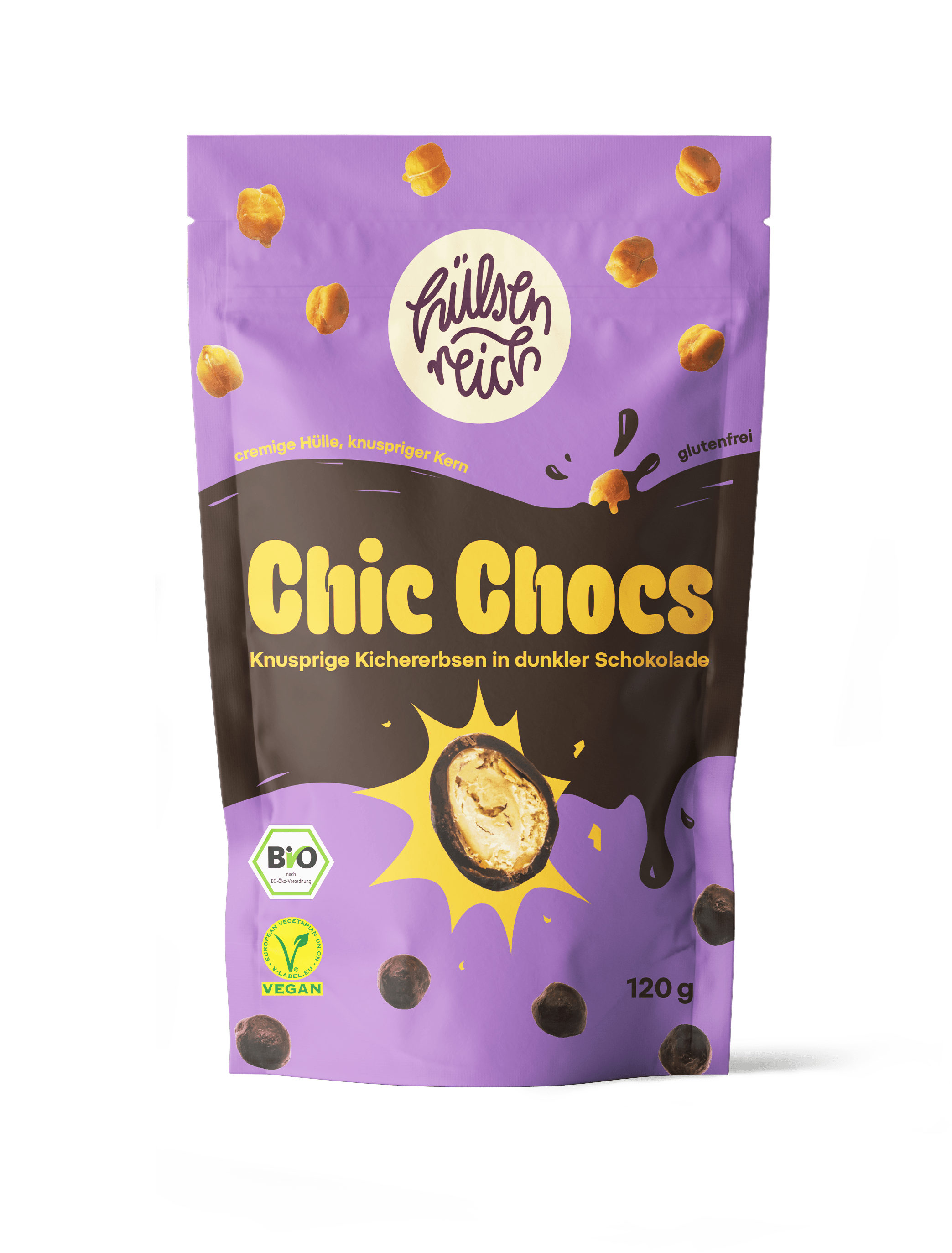 Chic Chocs Kichererbsen - Dunkle Schokolade | Hülsenreich - snacknest.de