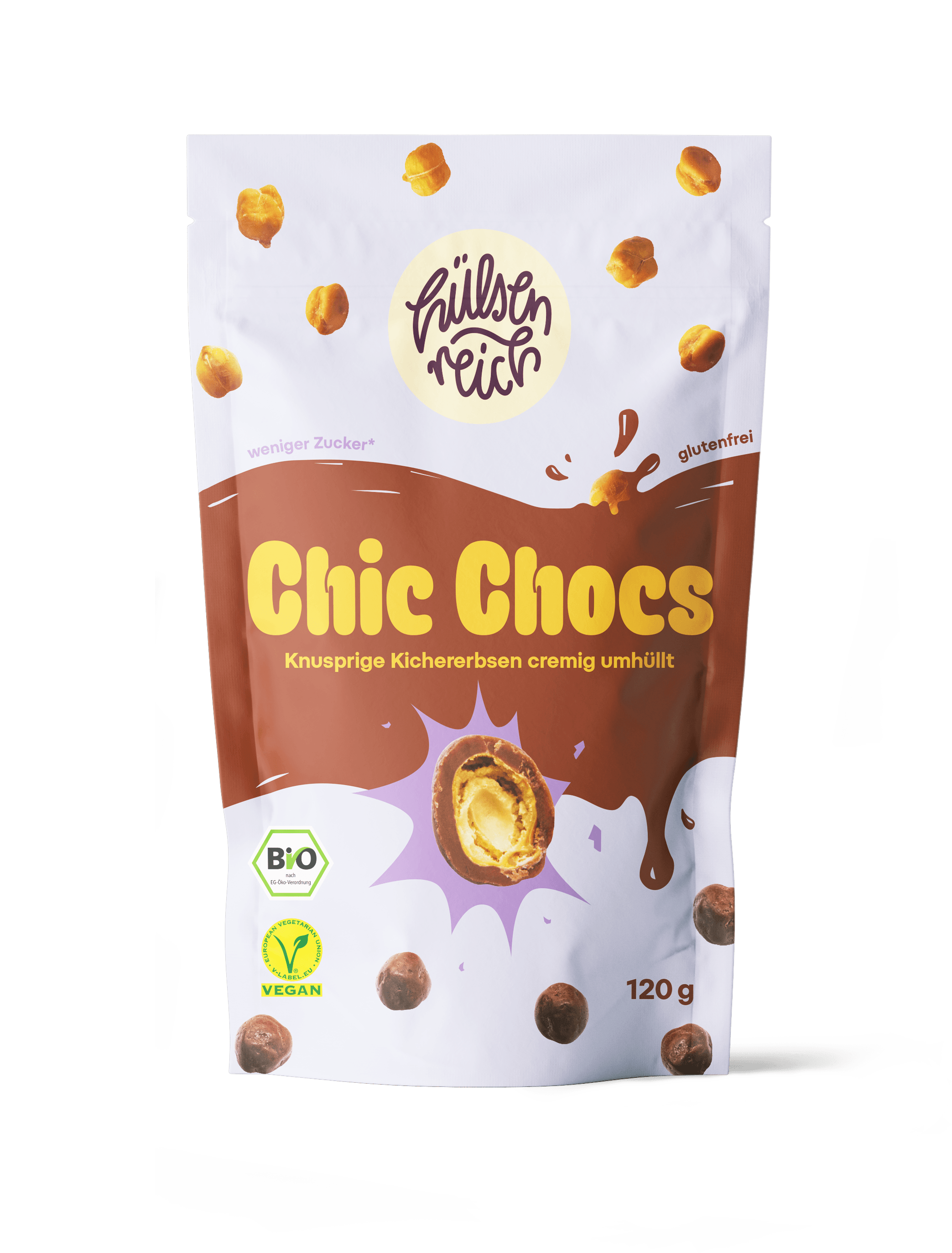 Chic Chocs Kichererbsen - Helle Schokolade | Hülsenreich - snacknest.de