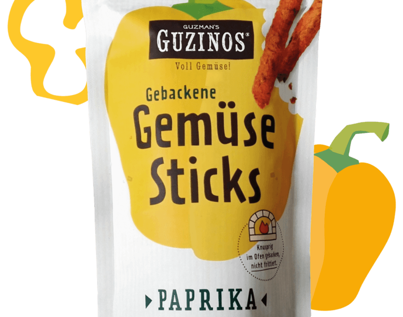 guzman's guzinos | Paprika Gemüsesticks - snacknest.de