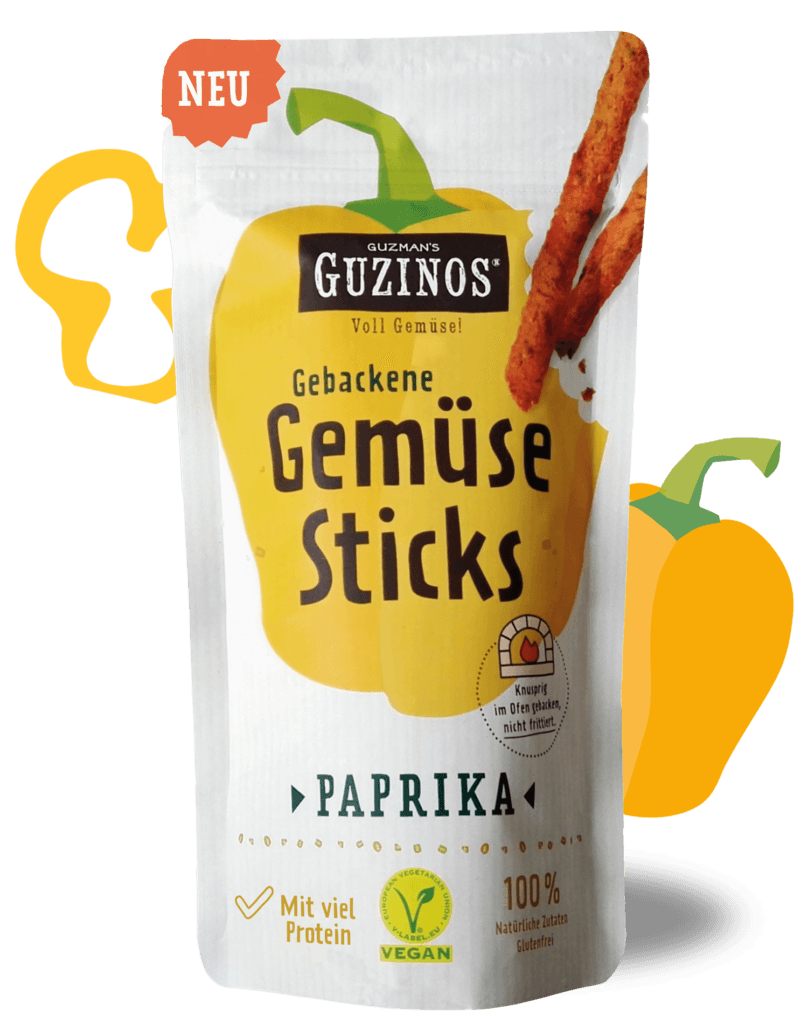 guzman's guzinos | Paprika Gemüsesticks - snacknest.de