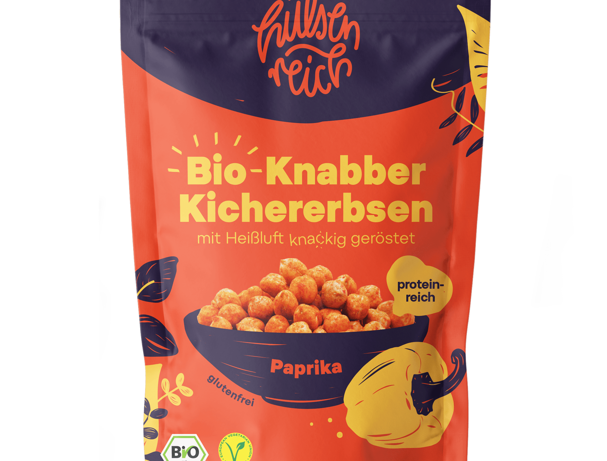 Paprika | Hülsenreich - Bio-Knabber-Kichererbsen - snacknest.de