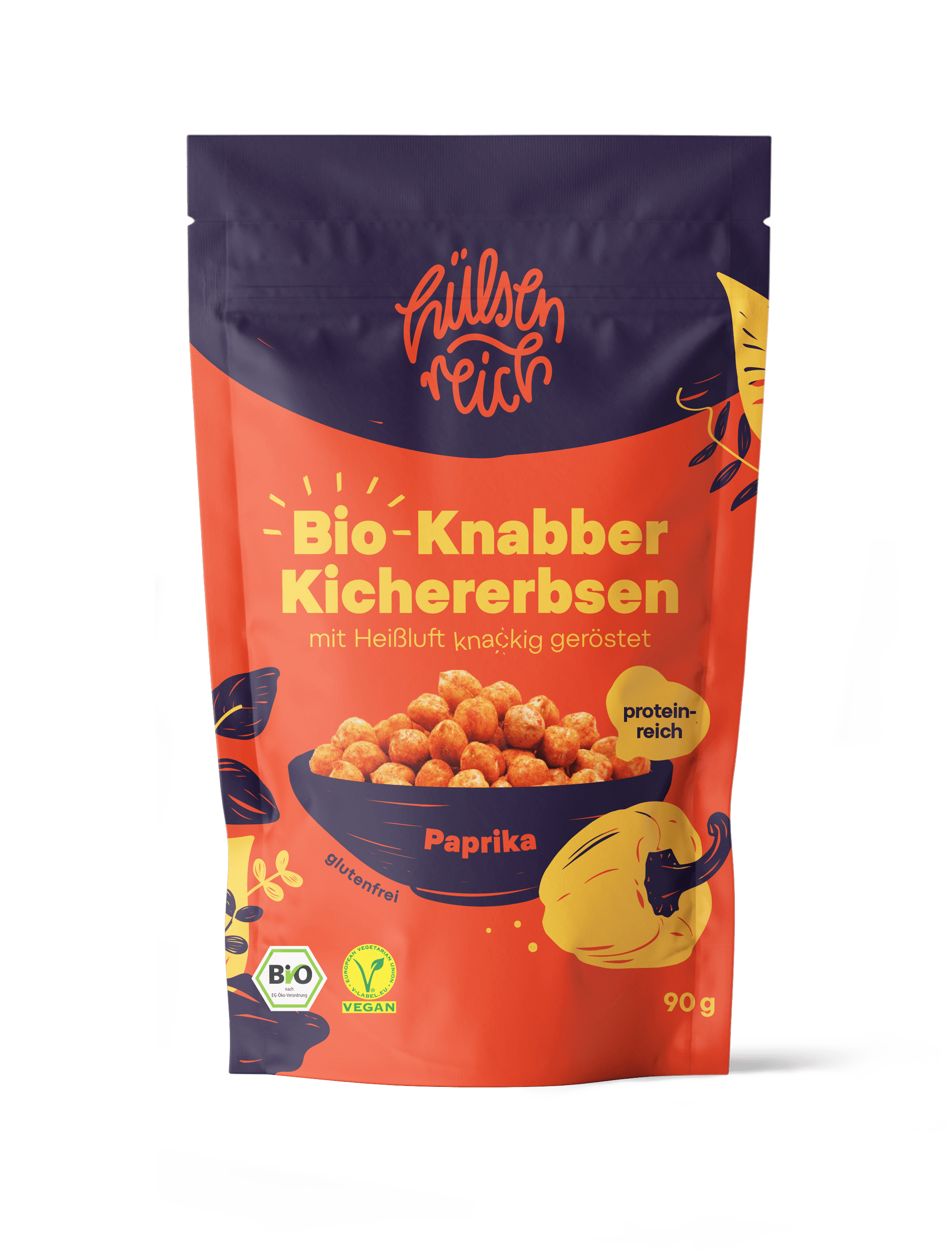Paprika | Hülsenreich - Bio-Knabber-Kichererbsen - snacknest.de