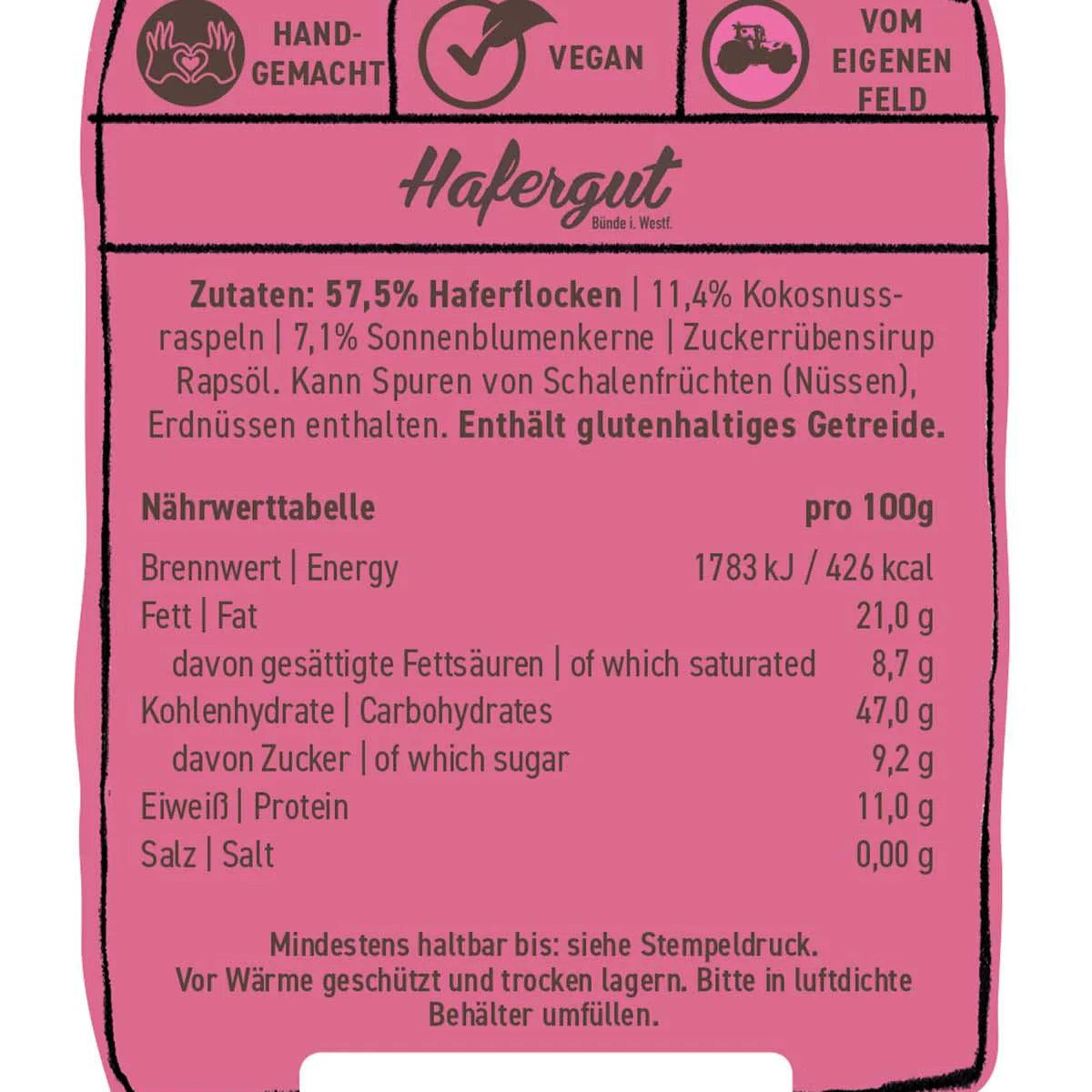 Hafergranola mit Kokos - lokal aus NRW | Hafergut - snacknest.de