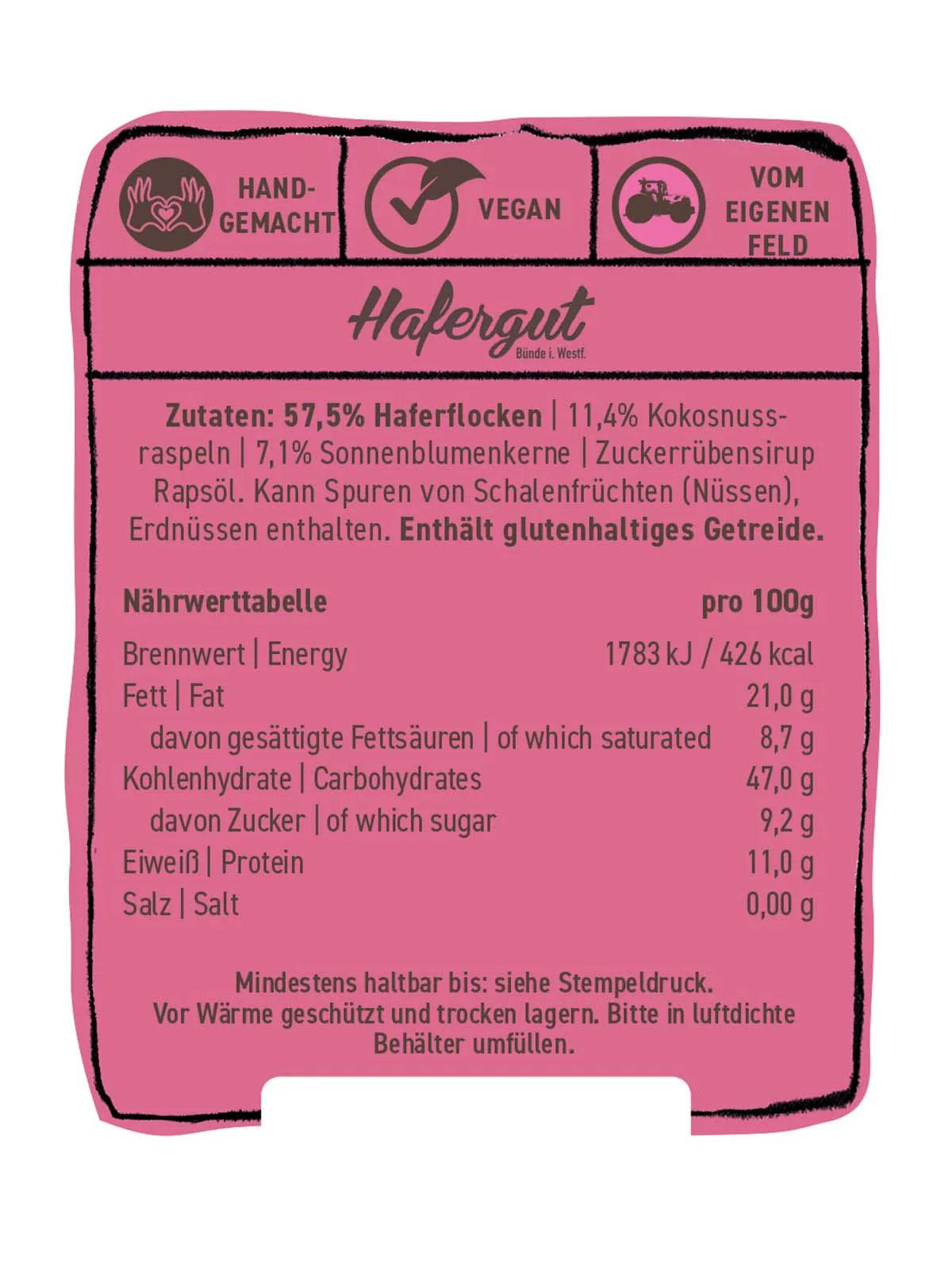 Hafergranola mit Kokos - lokal aus NRW | Hafergut - snacknest.de