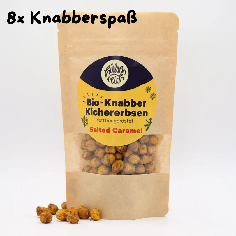 Salted Caramel| Hülsenreich - Bio-Knabber-Kichererbsen - snacknest.de