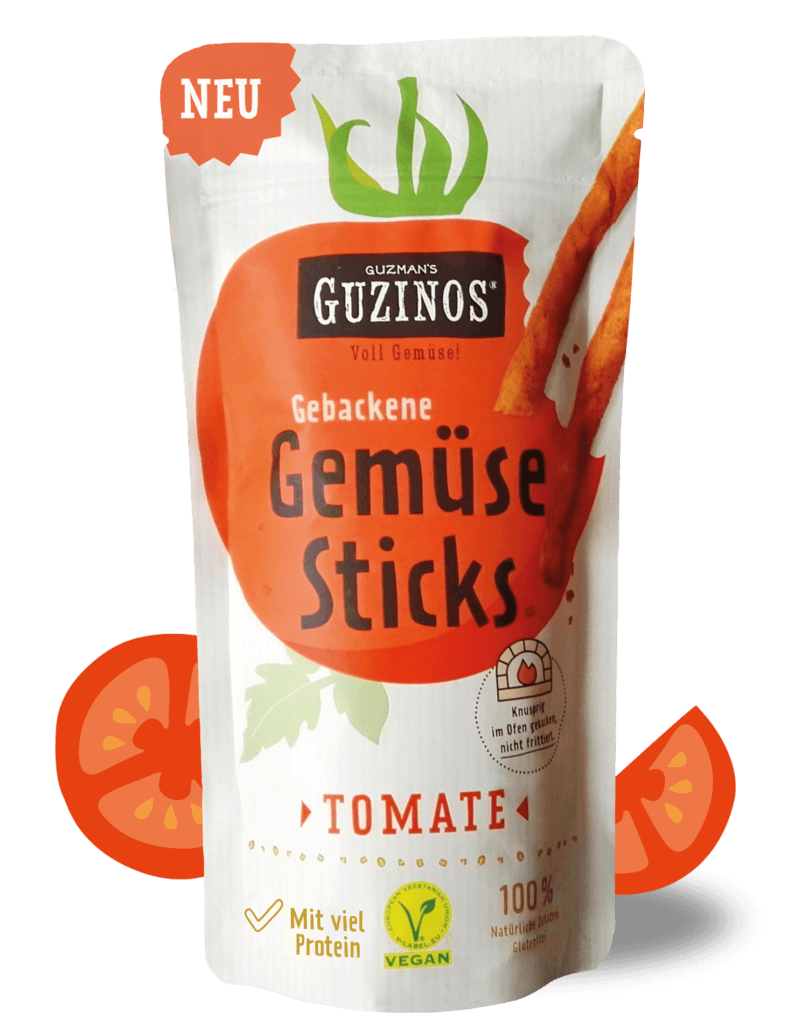 guzman's guzinos | Tomate Gemüsesticks - snacknest.de