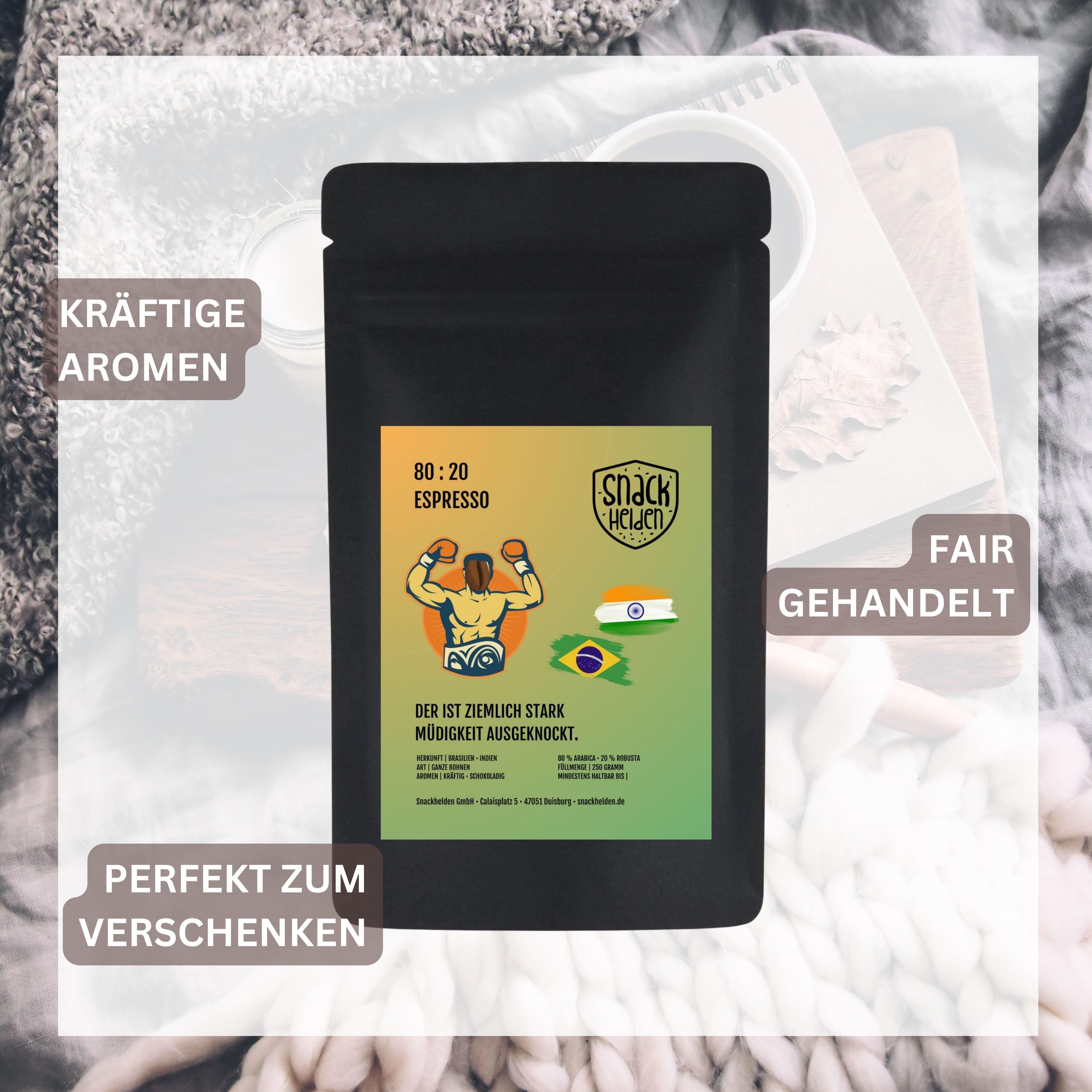 80 : 20 ESPRESSO - Zartbitterschokolade I süßlich I gute Crema - snacknest.de