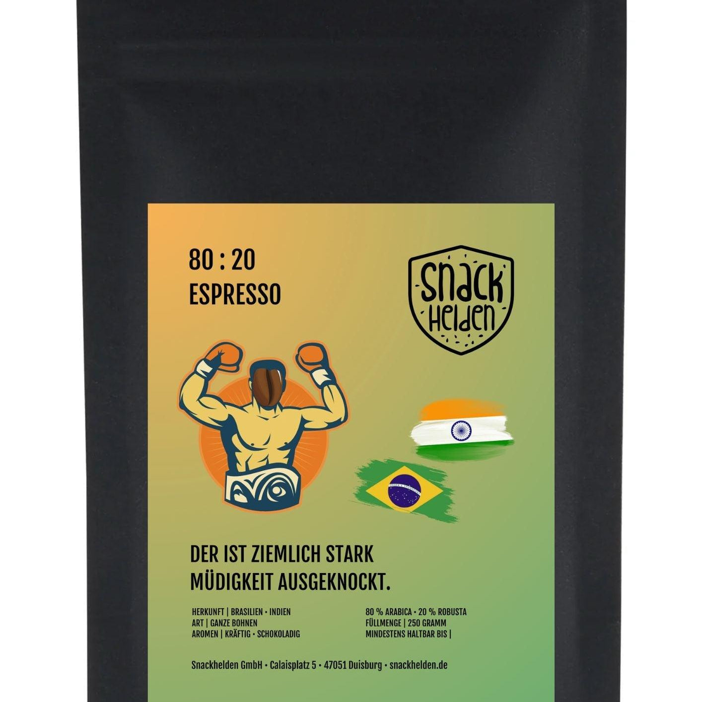 80 : 20 ESPRESSO - Zartbitterschokolade I süßlich I gute Crema - snacknest.de