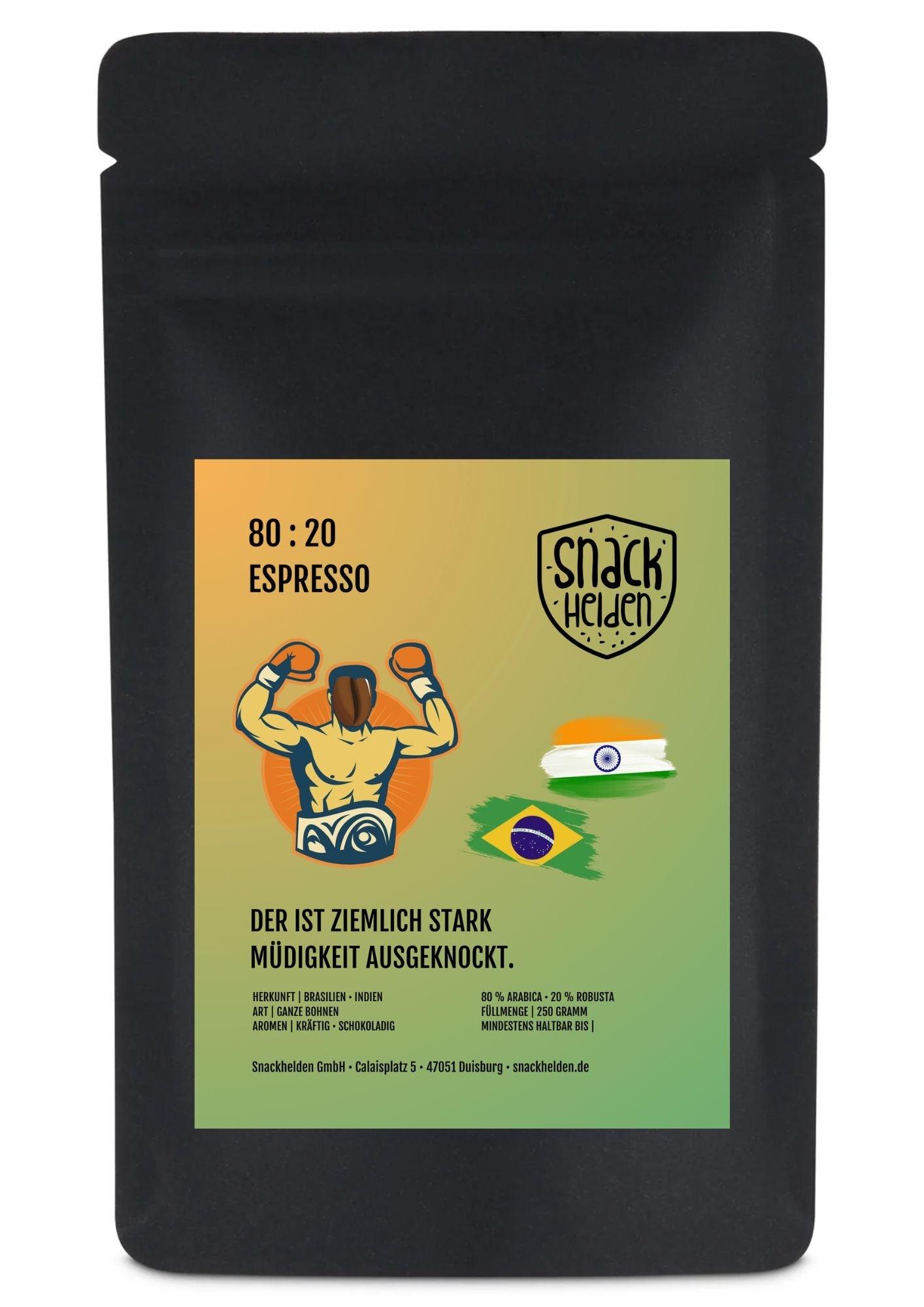 80 : 20 ESPRESSO - Zartbitterschokolade I süßlich I gute Crema - snacknest.de